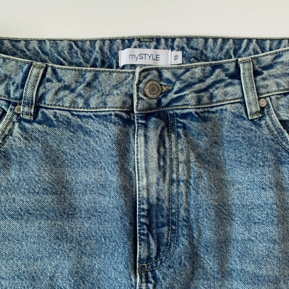 My Style Long Denim Jean Skirt Front Slit Coastal Cowgirl Western Minimalist - Picture 3 of 10